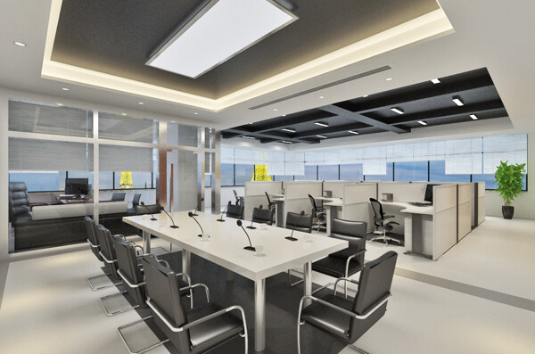 现代简约风会议办公空间设计效果图