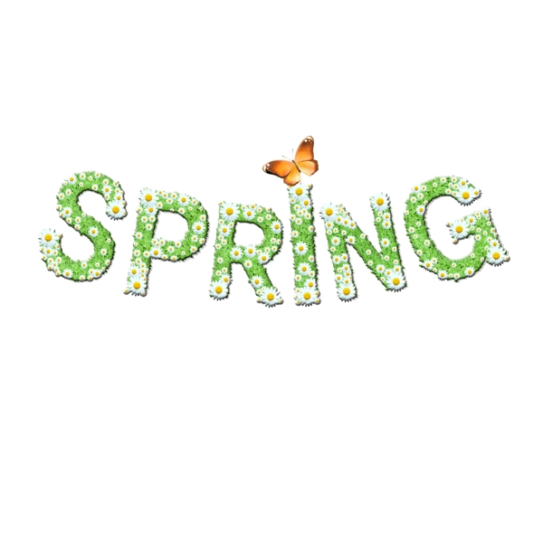 spring花朵组合艺术字