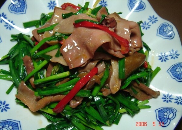 魷魚炒韭菜圖片