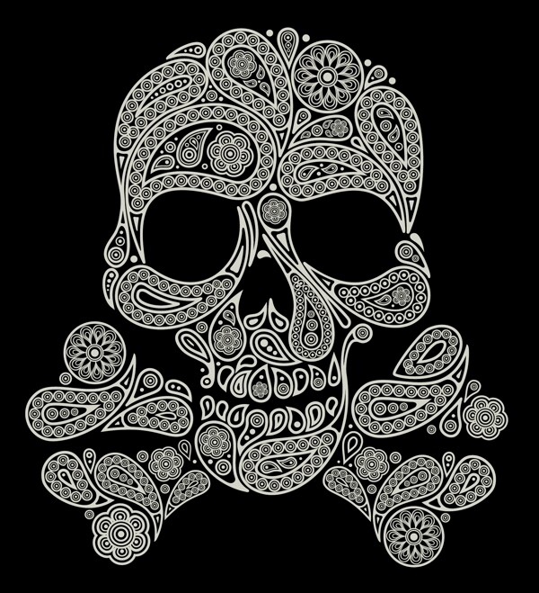 骷髏插畫03矢量素材
