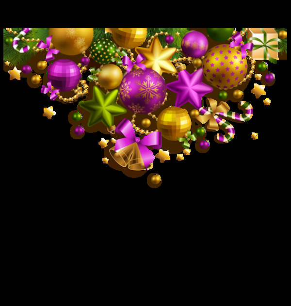 精美圣诞彩球等装饰元素