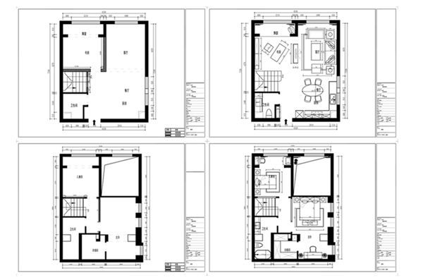 CAD单身公寓户型施工图纸