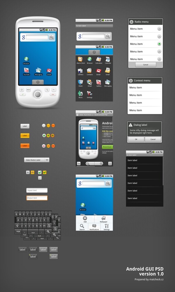 Android手机GUIPSD分层素材