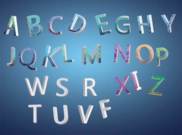 3d立體英文字母圖片