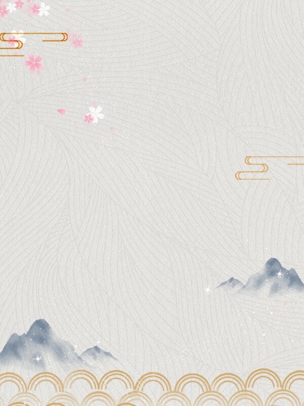 中国风水彩梅花背景图片