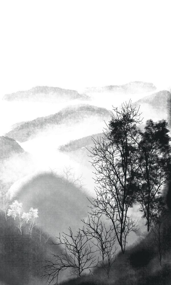 雾气山林树木免扣