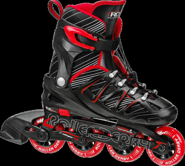 黑色红色四轮溜冰鞋免抠png透明素材