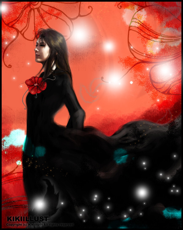 位圖人物女人色彩紅色免費(fèi)素材