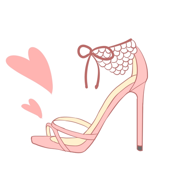 粉色珍珠好看高跟鞋