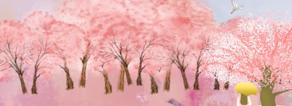 中国风粉色樱花海报