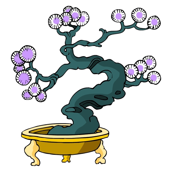 樹木古典插畫