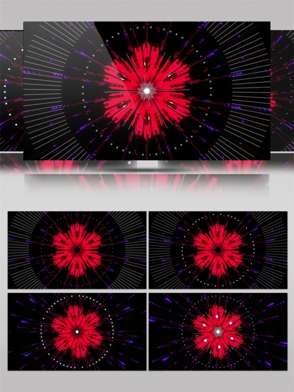 红色激光花蕊动态视频素材