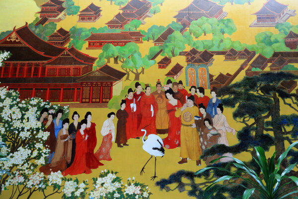 大明宫遗址博物馆壁画图片