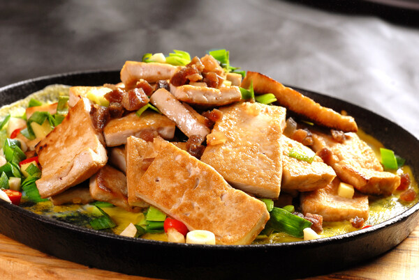 铁板豆腐美食食材食物背景素材