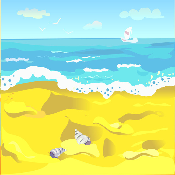 夏季沙滩贝壳背景