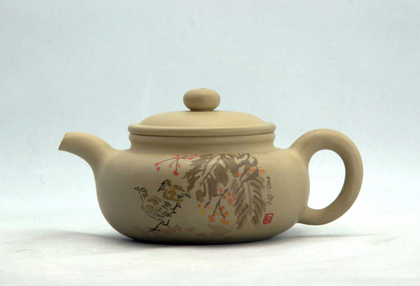 黄陶土茶壶图片