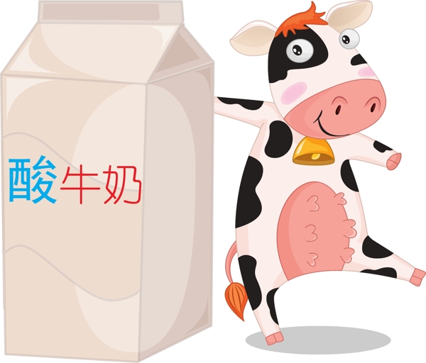 酸牛奶矢量素材图片AI