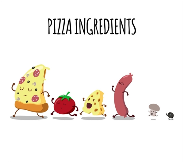 披萨原料矢量图片