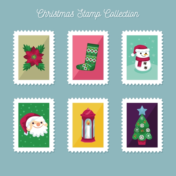 创意圣诞节邮票标贴设计
