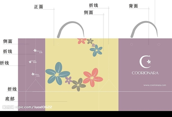 韓国化妆品手提袋设计矢量CDR图片