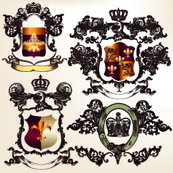 老式皇家徽章设计矢量