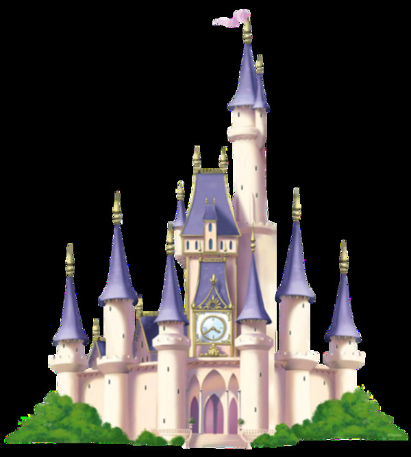 卡通紫色城堡图案素材
