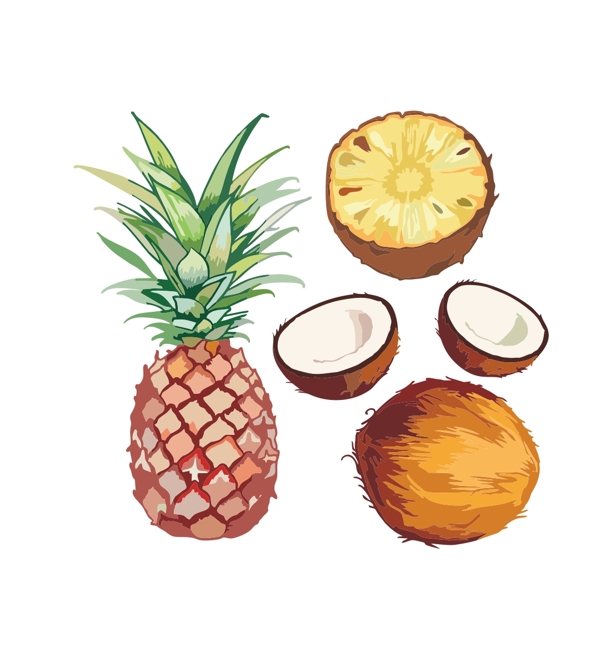 矢量手繪水果插畫
