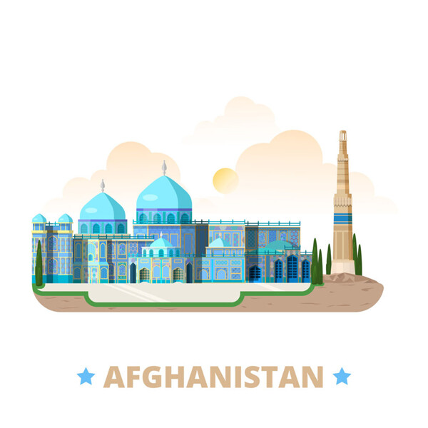 阿富汗建筑漫画图片
