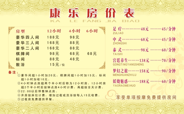 桑拿房價展板圖片