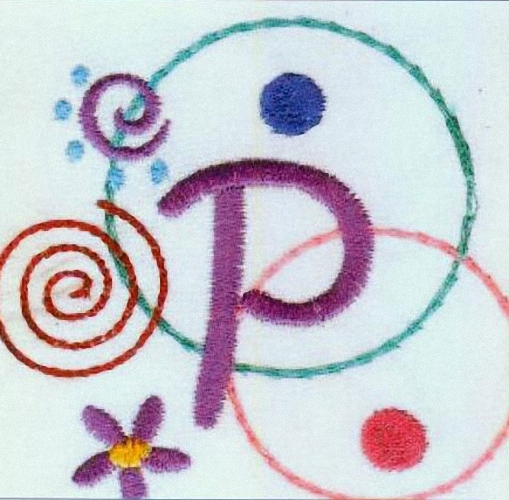 繡花文字字母圓形螺旋形免費素材