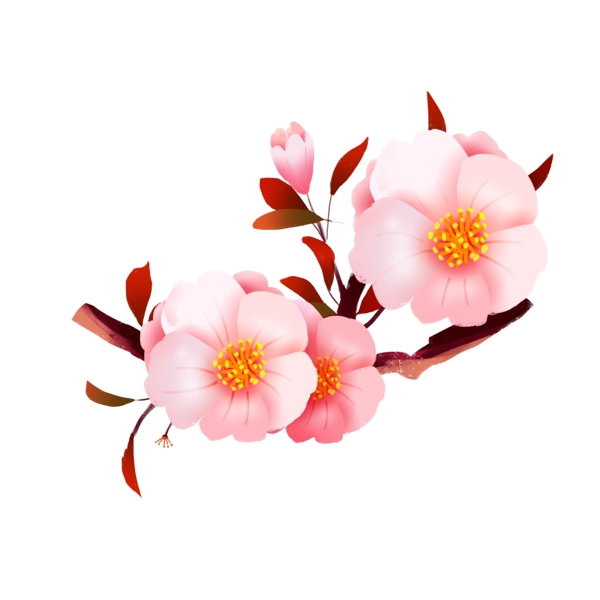 春季櫻花裝飾插畫