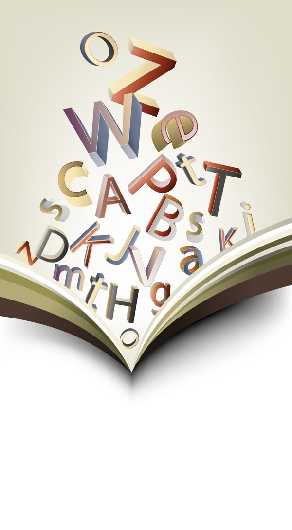 書籍字母素材矢量圖2