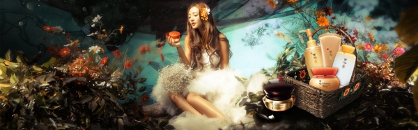 淘寶美妝海報(bào)森林夢幻