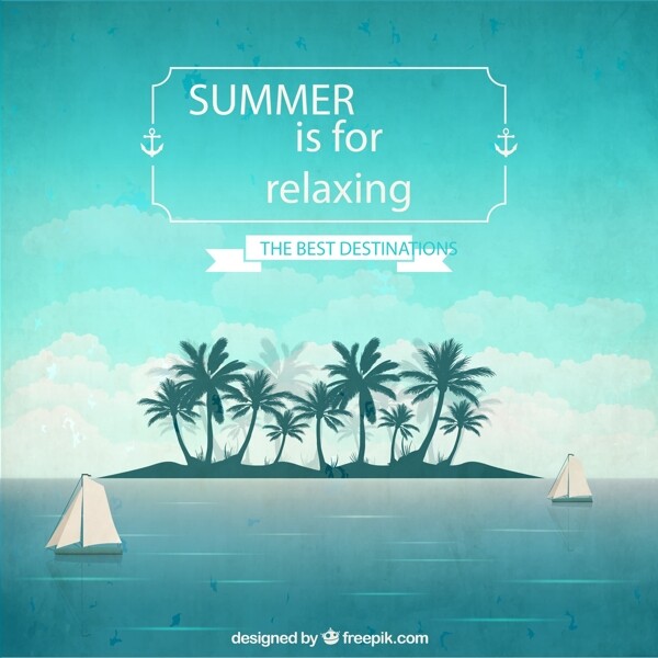 夏季度假岛屿海报图片