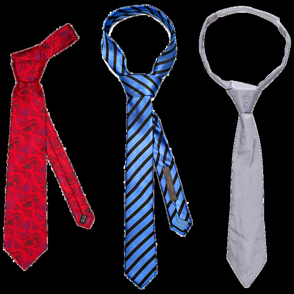 三种颜色的领带免抠png透明图层素材