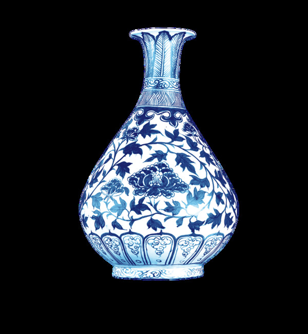 蓝色花瓶元素