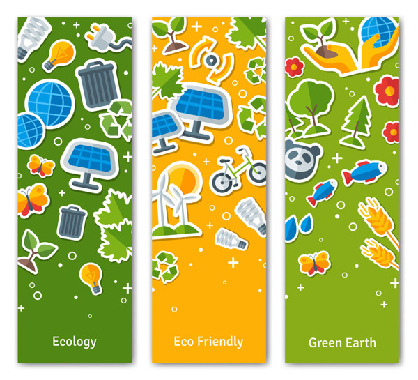 生态环保展板设计矢量素材