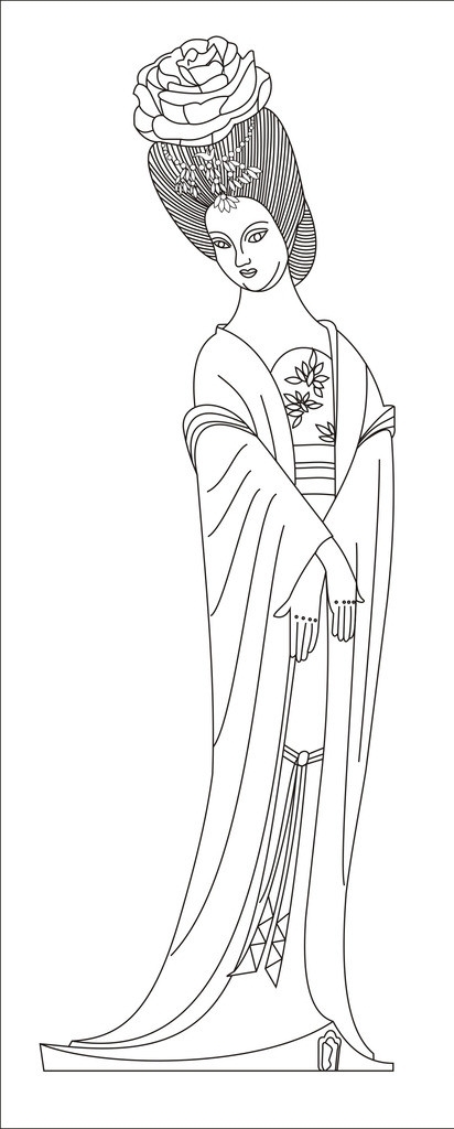 楊貴妃線條畫(huà)圖片