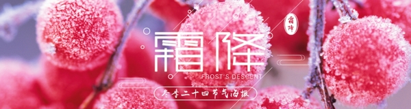 簡(jiǎn)約二十四節(jié)氣霜降banner海報(bào)設(shè)計(jì)