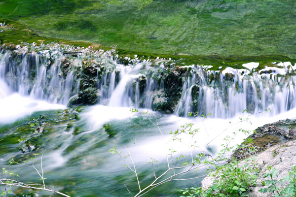 八泉峡叠叠瀑布高清摄影图片