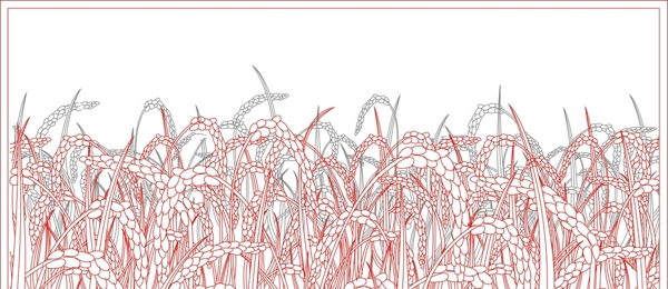 大型麦穗背景图案矢量底纹