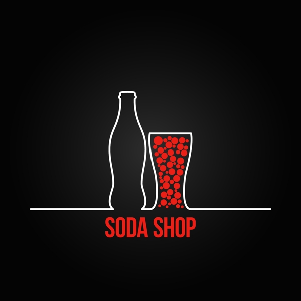 饮料瓶可乐雪碧卡通符号素材