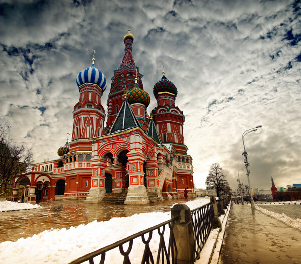 莫斯科红场雪景图片