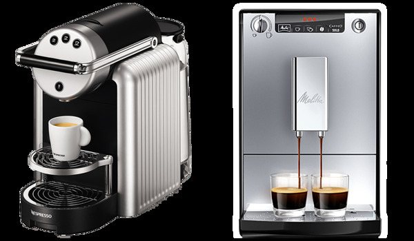 两款漂亮咖啡机免抠png透明图层素材