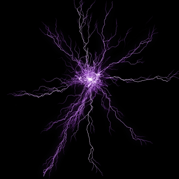 紫色闪电打雷雷电效果