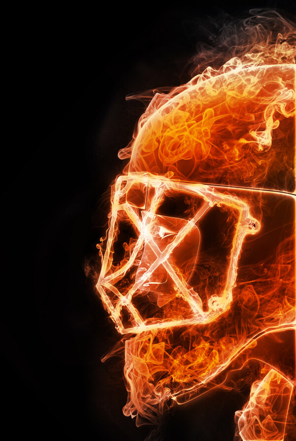冰球运动火焰头盔