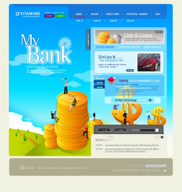个人理财银行网页模板