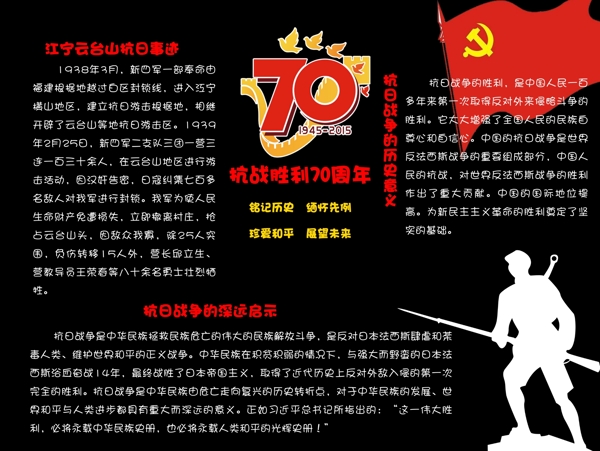 抗戰(zhàn)勝利70周年黑板報圖片