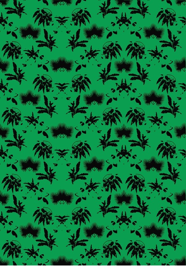 植物剪影背景矢量