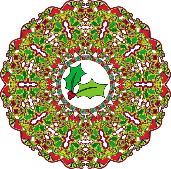 摘要圣誕花環(huán)矢量插畫
